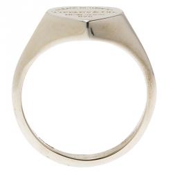 Pre Owned Tiffany & Co. Return to Tiffany Heart Signet Silver Ring 55