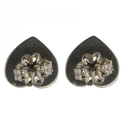 Pre Owned Tiffany & Co. Return to Tiffany Silver Mini Heart Tag Stud Earrings
