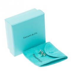 Pre Owned Tiffany & Co. Return to Tiffany Silver Mini Heart Tag Stud Earrings