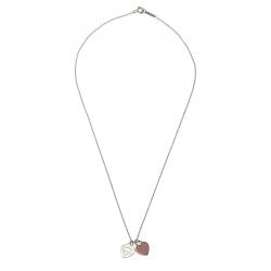 Pre Owned Tiffany & Co. Return To Tiffany Double Heart Tag Pink Pendant Necklace
