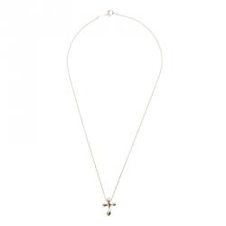 Pre Owned Tiffany & Co. Elsa Peretti Cross Silver Pendant Chain Necklace