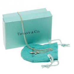 Pre Owned Tiffany & Co. Elsa Peretti Cross Silver Pendant Chain Necklace