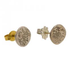 Pre Owned Tiffany & Co. Tiffany Notes Round Silver Stud Earrings