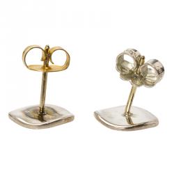 Pre Owned Tiffany & Co. Tiffany Notes Round Silver Stud Earrings