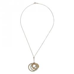 Pre Owned Tiffany &  Co. Tiffany 1837 Rubedo Silver Interlocking Circles Pendant Chain Necklace