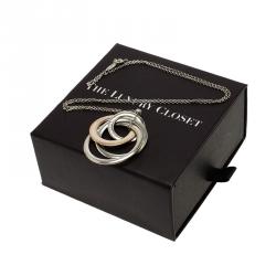 Pre Owned Tiffany &  Co. Tiffany 1837 Rubedo Silver Interlocking Circles Pendant Chain Necklace