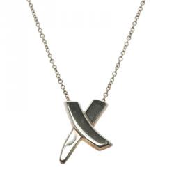 Pre Owned Tiffany & Co. Paloma's X Silver Pendant Necklace