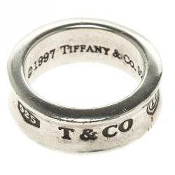 Pre Owned Tiffany & Co. 1837 Silver Band Ring Size 50