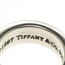 Pre Owned Tiffany & Co. 1837 Silver Band Ring Size 50