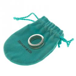 Pre Owned Tiffany & Co. 1837 Silver Band Ring Size 50