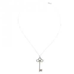Pre Owned Tiffany & Co. Fleur de Lis Key Silver XL Pendant Necklace