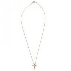 Pre Owned Tiffany & Co. Sterling Silver Elsa Peretti Cross Pendant Necklace