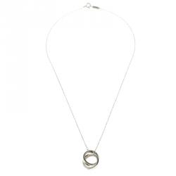 Pre Owned Tiffany & Co. Interlocking Circles Silver Pendant Necklace