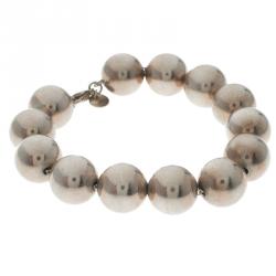 Pre Owned Tiffany & Co. Silver Bead Bracelet 21cm