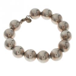 Pre Owned Tiffany & Co. Silver Bead Bracelet 21cm