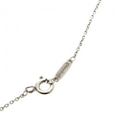 Pre Owned Tiffany & Co. Knot Key Pendant Enamel Silver Necklace