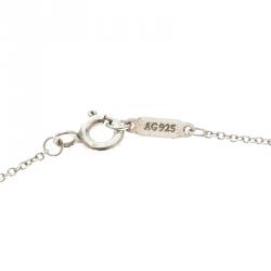 Pre Owned Tiffany & Co. Daisy Key Diamond & Silver Pendant Necklace