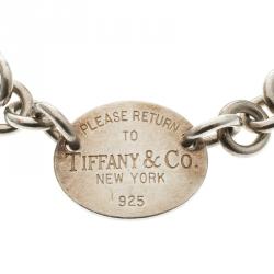 Pre Owned Tiffany & Co Return To Tiffany Oval Tag Silver Bracelet