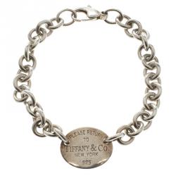 Pre Owned Tiffany & Co Return To Tiffany Oval Tag Silver Bracelet