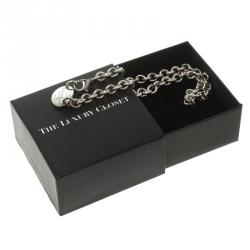 Pre Owned Tiffany & Co Return To Tiffany Oval Tag Silver Necklace 