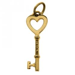 Tiffany & Co. Heart Mini Key 18k Yellow Gold Pendant