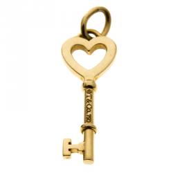 Tiffany & Co. Heart Mini Key 18k Yellow Gold Pendant