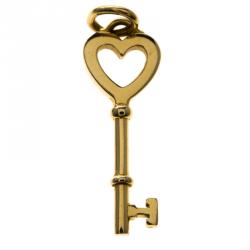 Tiffany & Co. Heart Mini Key 18k Yellow Gold Pendant