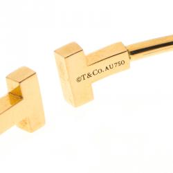 Pre Owned Tiffany & Co. T Narrow Wire Rose Gold Bracelet