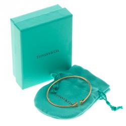 Pre Owned Tiffany & Co. T Narrow Wire Rose Gold Bracelet