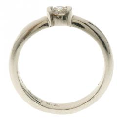 Pre Owned Tiffany & Co. Platinum 0.21 Diamond Solitaire Ring Size 50