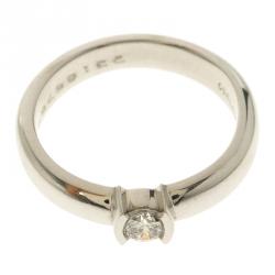 Pre Owned Tiffany & Co. Platinum 0.21 Diamond Solitaire Ring Size 50