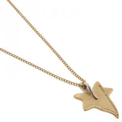 Pre Owned Tiffany & Co. Vintage Cummings Maple Leaf Diamond 18K Yellow Gold Platinum Pendant Necklace