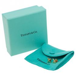 Pre Owned Tiffany & Co. Paloma's X Yellow Gold Mini Stud Earrings