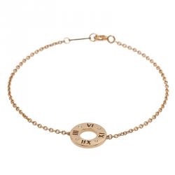 Tiffany & Co. Atlas Pierced Bar Diamond 18K Rose Gold Bracelet Tiffany &  Co.