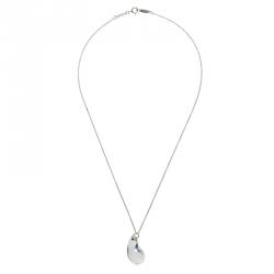 Pre Owned Tiffany & Co. Elsa Peretti Teardrop Rock Crystal Platinum Necklace 