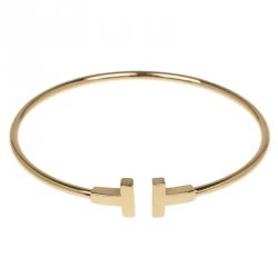 Pre Owned Tiffany & Co. T Wire Rose Gold Bracelet