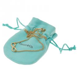 Pre Owned Tiffany & Co. Infinity Yellow Gold Pendant Necklace
