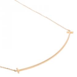 Pre Owned Tiffany & Co. T Smile Rose Gold Necklace