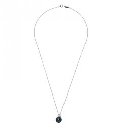 Pre Owned Tiffany & Co. Diamond Tahitian Pearl White Gold Pendant Necklace