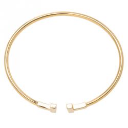 Pre Owned Tiffany & Co. T Yellow Gold Narrow Wire Bracelet