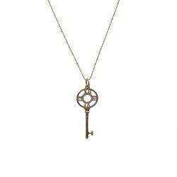 Pre Owned Tiffany & Co. Atlas Key Diamonds Rose Gold Pendant Necklace
