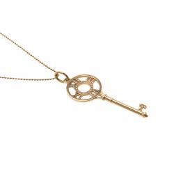 Pre Owned Tiffany & Co. Atlas Key Diamonds Rose Gold Pendant Necklace