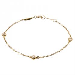 Pre Owned Tiffany & Co. Elsa Peretti Diamonds by the Yard Diamonds Yellow Gold Bracelet 16cm