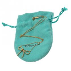 Pre Owned Tiffany & Co. Tiffany Twist Bow Pendant Yellow Gold Chain Necklace