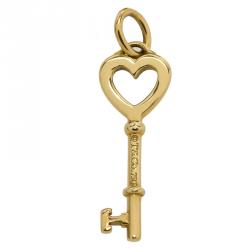 Pre Owned Tiffany & Co. Tiffany Keys Yellow Gold Heart Key Pendant