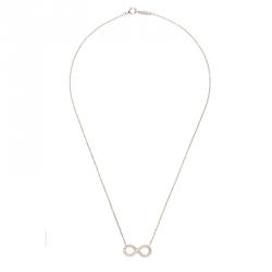 Pre Owned Tiffany & Co. Infinity Diamond & Platinum Pendant Chain Necklace
