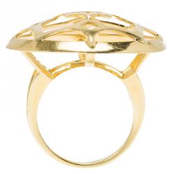Pre Owned Tiffany & Co. Paloma Picasso Marrakesh Large Open Dome 18k Gold Ring Size 50