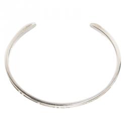 Pre Owned Tiffany & Co. Vintage Atlas Silver Open Cuff Bracelet 16cm