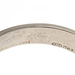 Pre Owned Tiffany & Co. Vintage Atlas Silver Open Cuff Bracelet 16cm