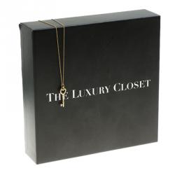 Pre Owned Tiffany & Co.  Heart Key Charm 18k Yellow Gold Pendant Necklace